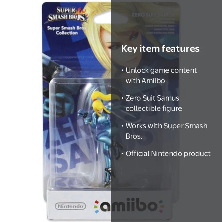 Nintendo Amiibo Figure - Super Smash Bros. - ZERO SUIT SAMUS