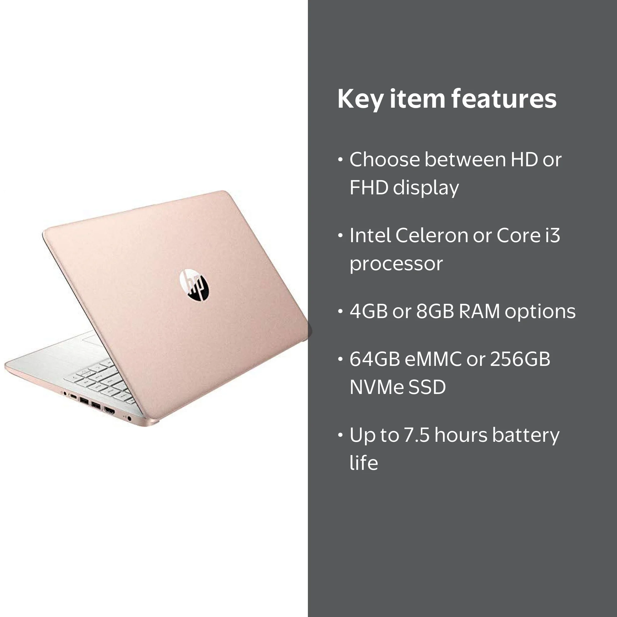 HP, Laptop, 14 inch HD Thin and Light, Intel Celeron N4020