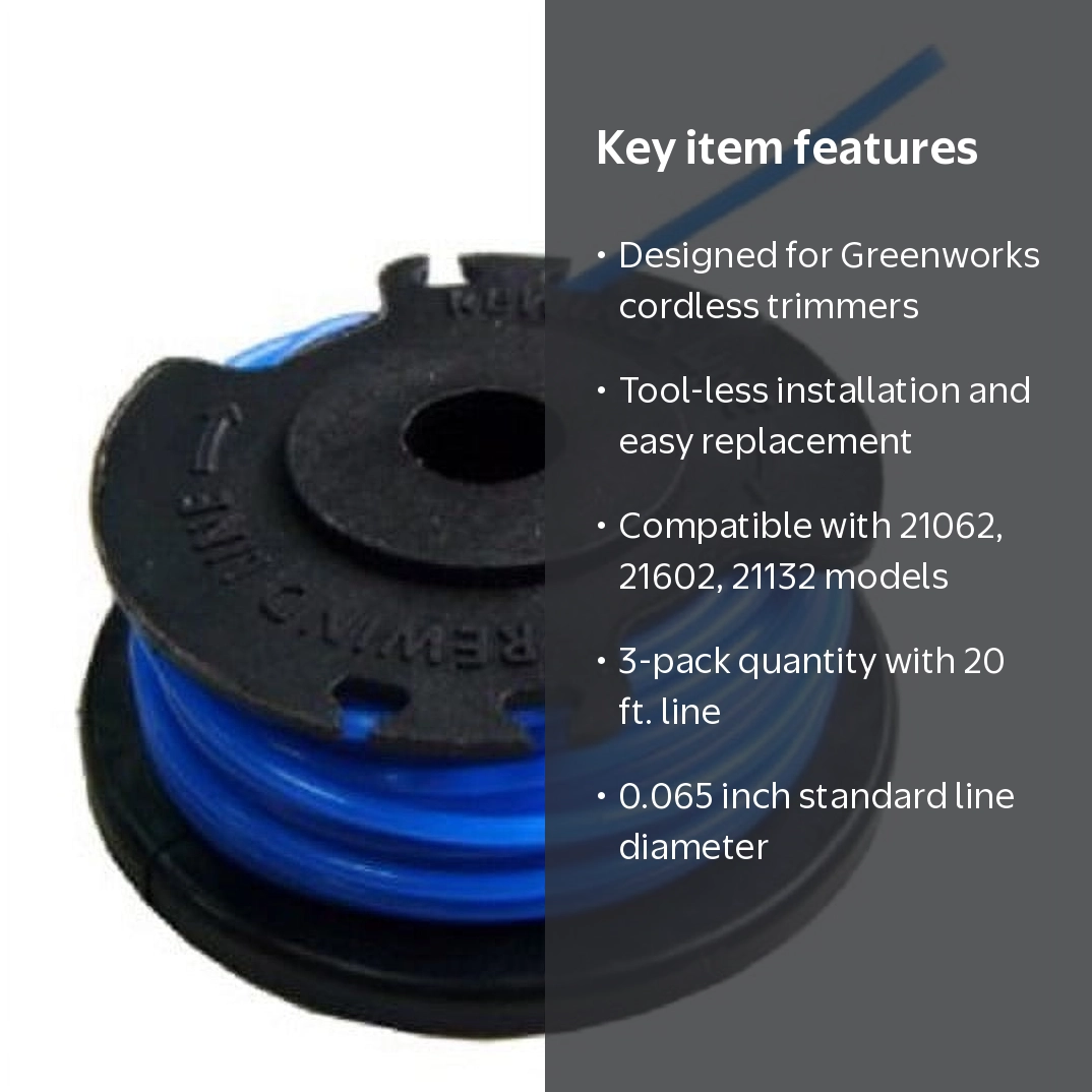 Greenworks 29092 Single Line Auto-Feed Replacement Trimmer Line