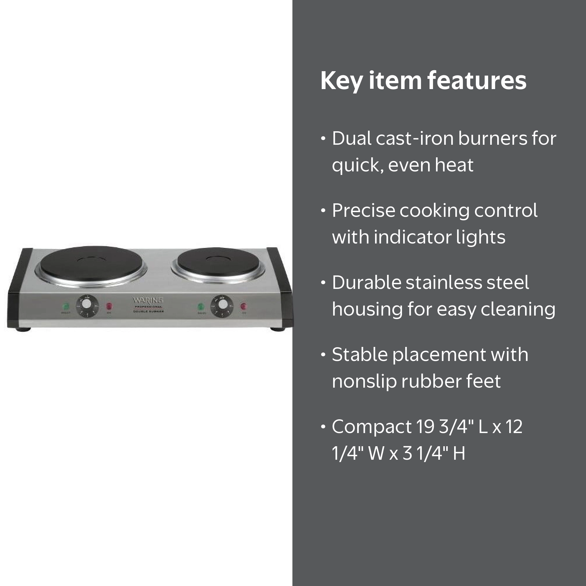 Waring Commercial WDB600 Heavy-Duty Commercial Cast-Iron Double