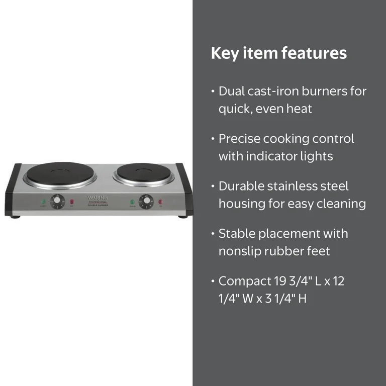 Waring Commercial WDB600 Heavy-Duty Commercial Cast-Iron Double