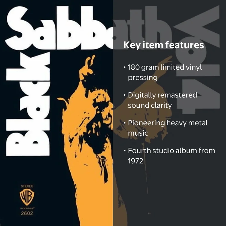 Rhino Outdoors, Black Sabbath Vinyl, Vol. 4, Remastered 180g