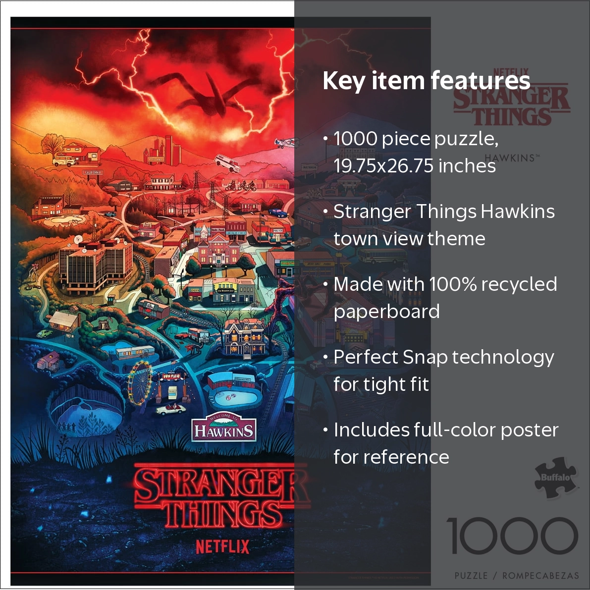 Buffalo Games - Stranger Things Hawkins 1000-Piece Jigsaw Puzzle