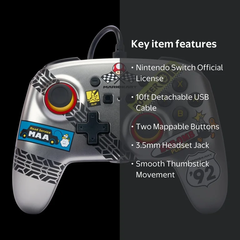 PWR+ Wired Controller for Nintendo Switch, Mario Kart Edition