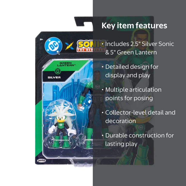 Sonic X DC Action Figure Multipack, Silver & Green Lantern, 2pk