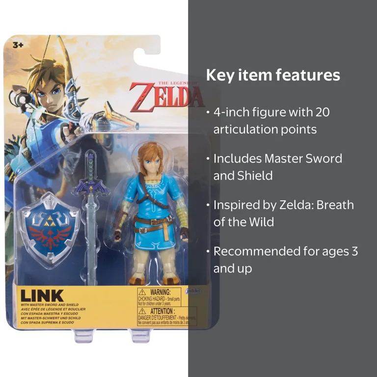 Nintendo 4 inch Link Action Figure with Master Sword and Shield