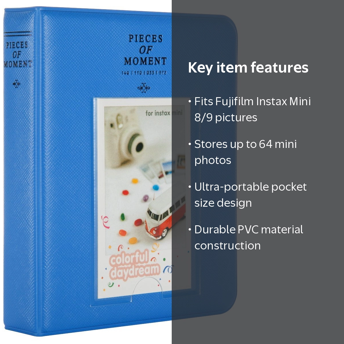 Quality Photo, Fujifilm Instax Mini Photo Album, Blue, 64 Pockets