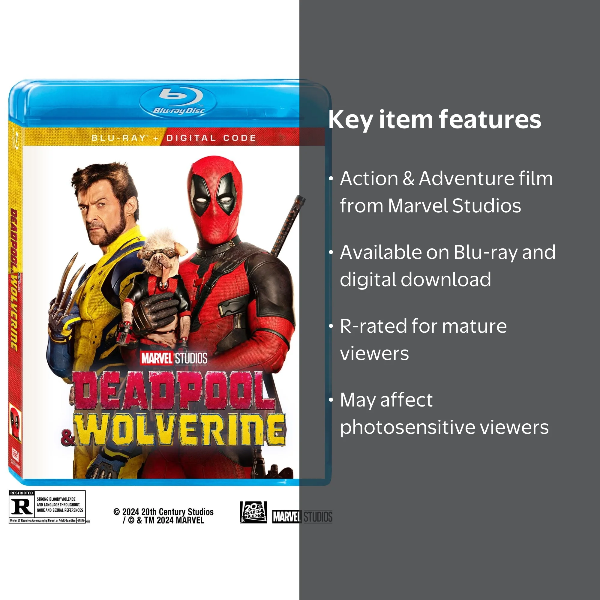 Deadpool and Wolverine (Blu-ray + Digital) Disney Action