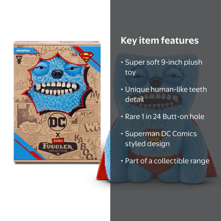 Fuggler x DC 9 inch DC Comics (Superman), Funny Ugly Monster Soft
