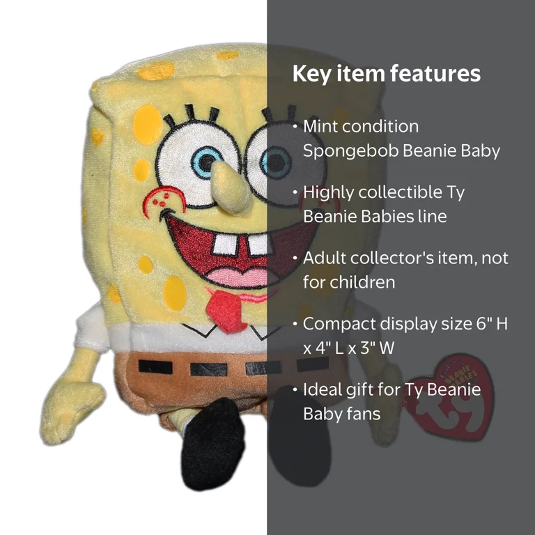 Ty Beanie Baby: SpongeBob SquarePants | Stuffed Animal - Walmart.com