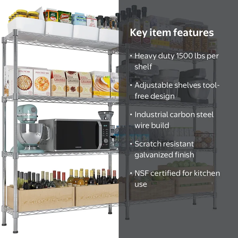 Ktaxon 1500LBS Heavy Duty Wire Shelving, 8-Tier Steel Garage