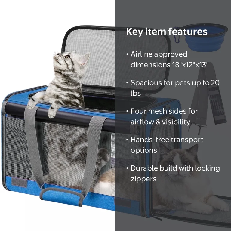 Cshidworld Cat Carrier Travel Carrier for Cats or Small Dogs up to