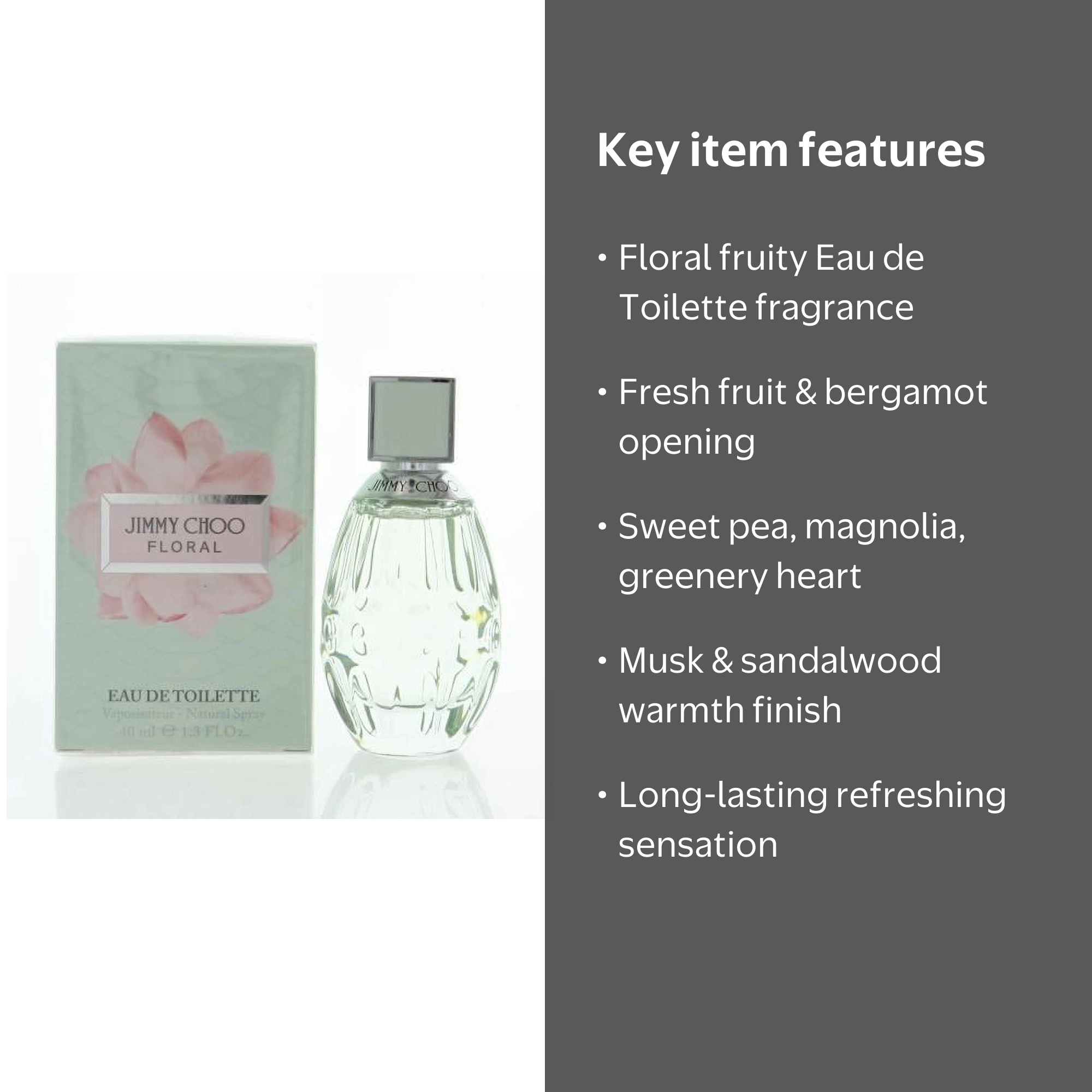 Jimmy Choo Floral Women Eau de Toilette Spray, 1.3 oz, Fruity