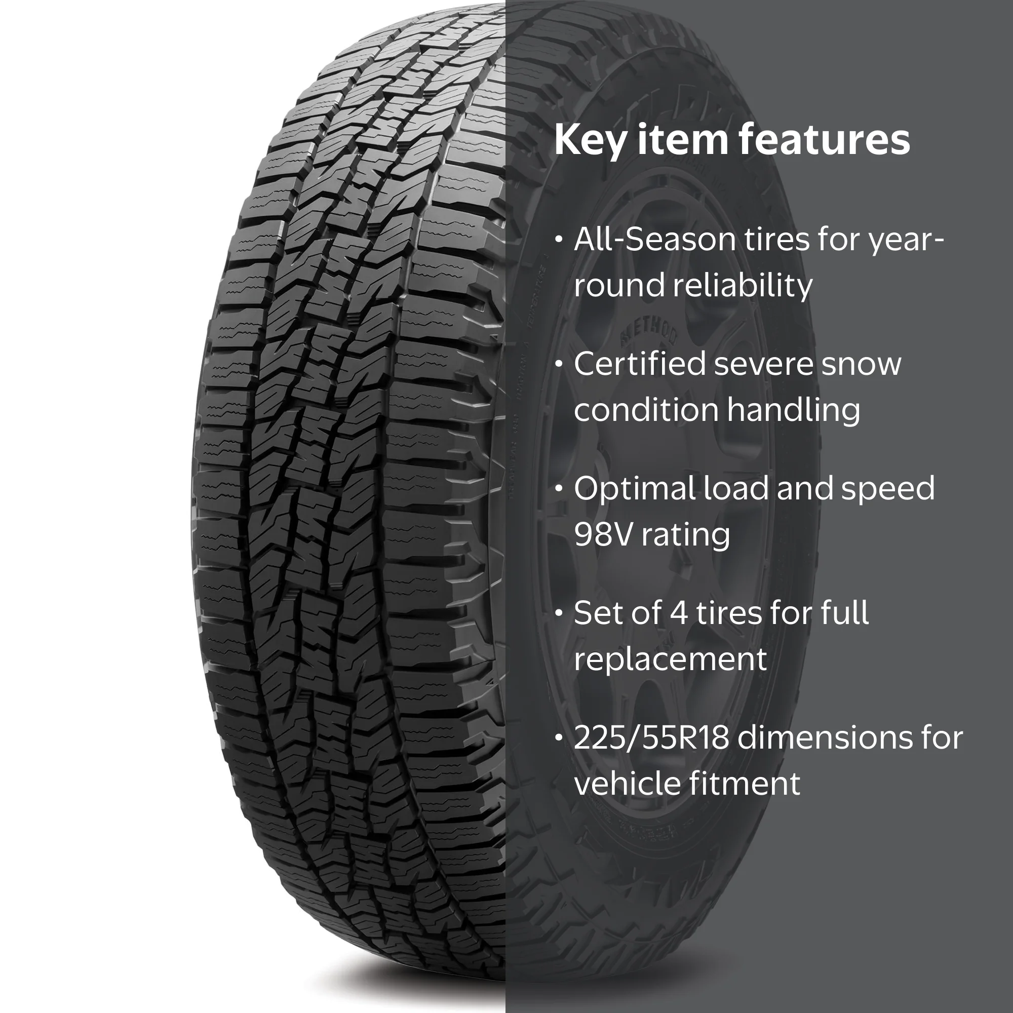 Falken 225/55R18 Wildpeak A/T Trail 98V Tires, Pack of 4 - Walmart.com