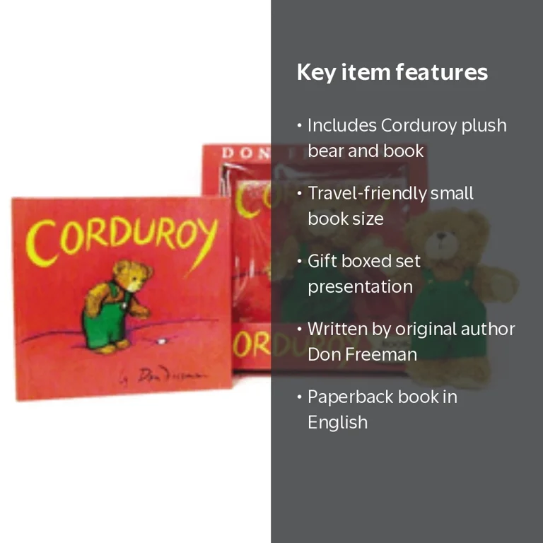 Don Freeman, Corduroy Book and Bear, Paperback, Includes small