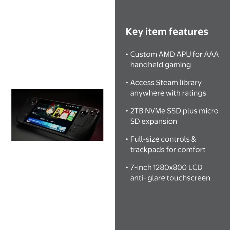 Valve Steam Deck 2TB Handheld Gaming Console with Case, 16GB RAM