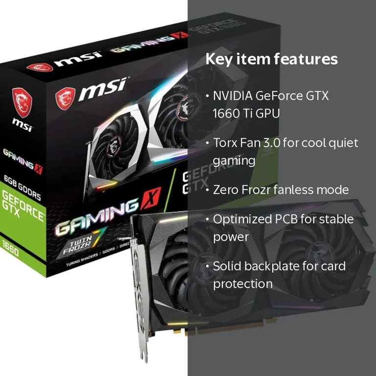 MSI, Graphics Card, GTX 1660 TI Gaming X 6G OC, 6GB GDDR6