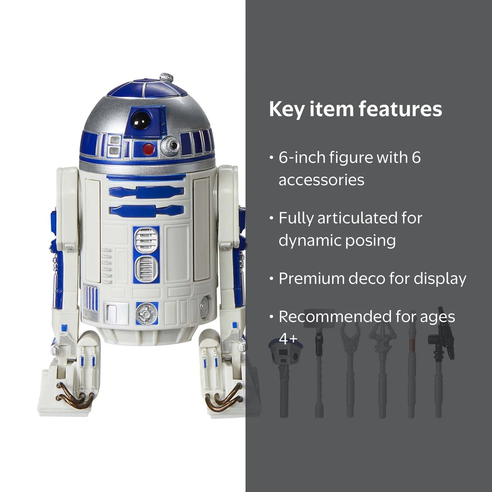 Star Wars Black Series R2-D2 Action Figure, Mandalorian, 6-Inch