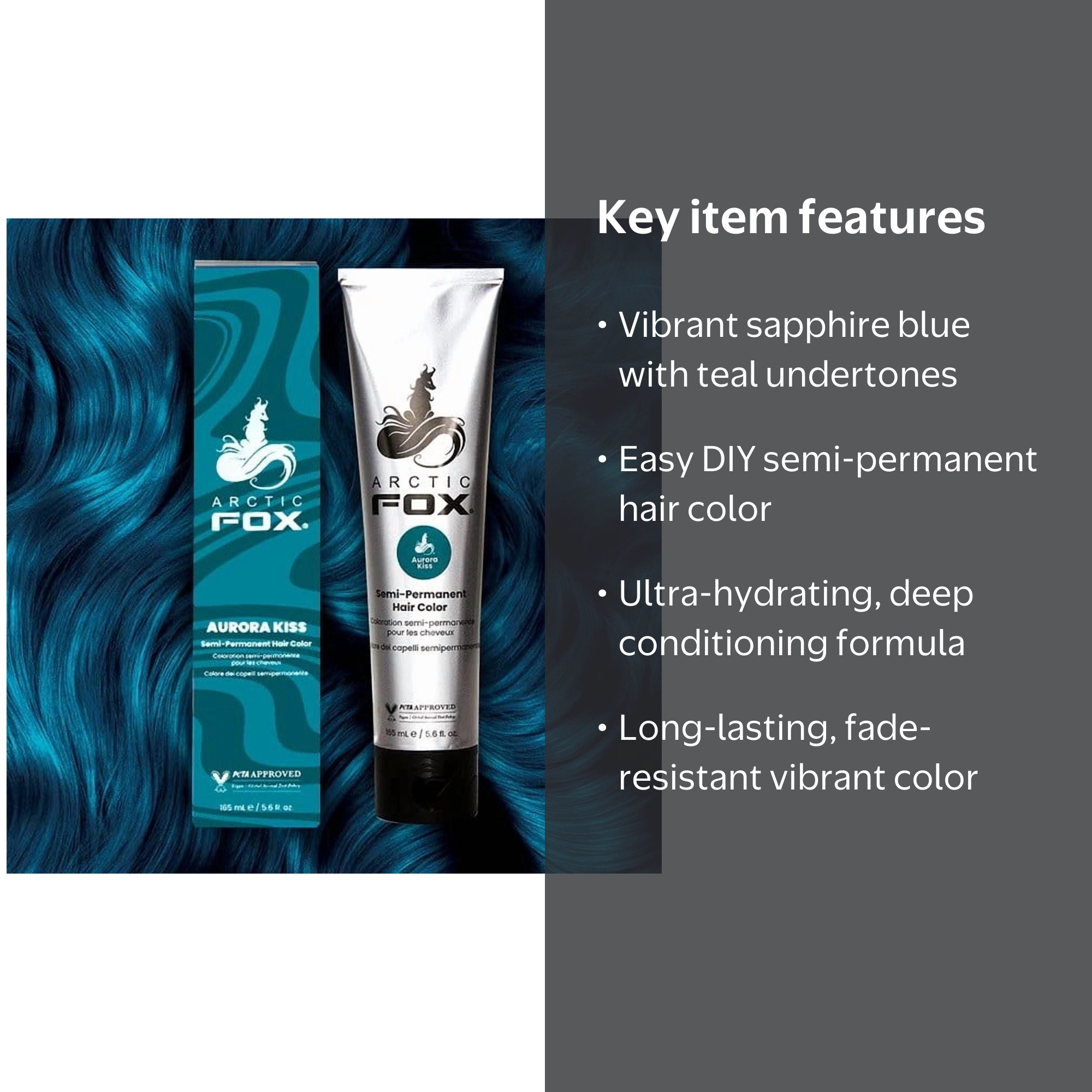 Arctic Fox Aurora Kiss Teal Blue Semi-Permanent Hair Dye Color