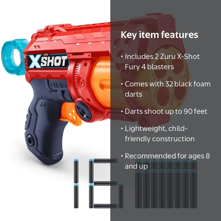 ZURU Foam Dart Blaster - X-Shot Excel Fury 4 (16 Darts) - Walmart.com