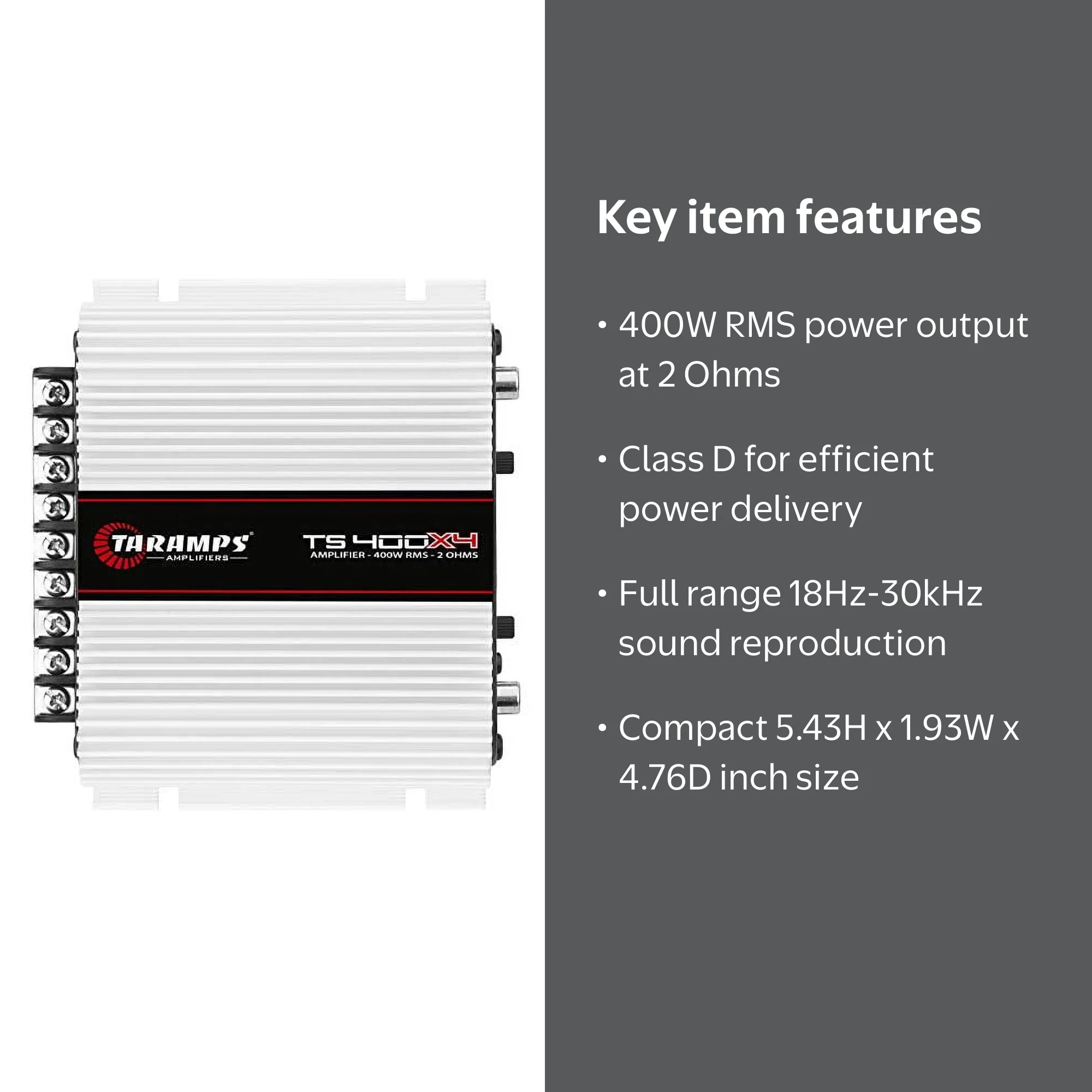 Taramps TS 400X4 400 Watts 4 Channel Vehicle Audio Amplifier