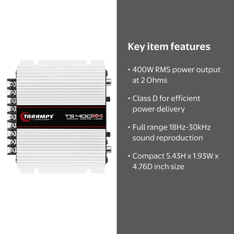 Taramps TS 400X4 400 Watts 4 Channel Vehicle Audio Amplifier