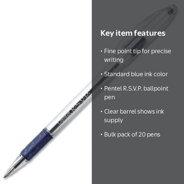 Wholesale CASE of 20 - Pentel R.S.V.P. Ballpoint Stick Pens