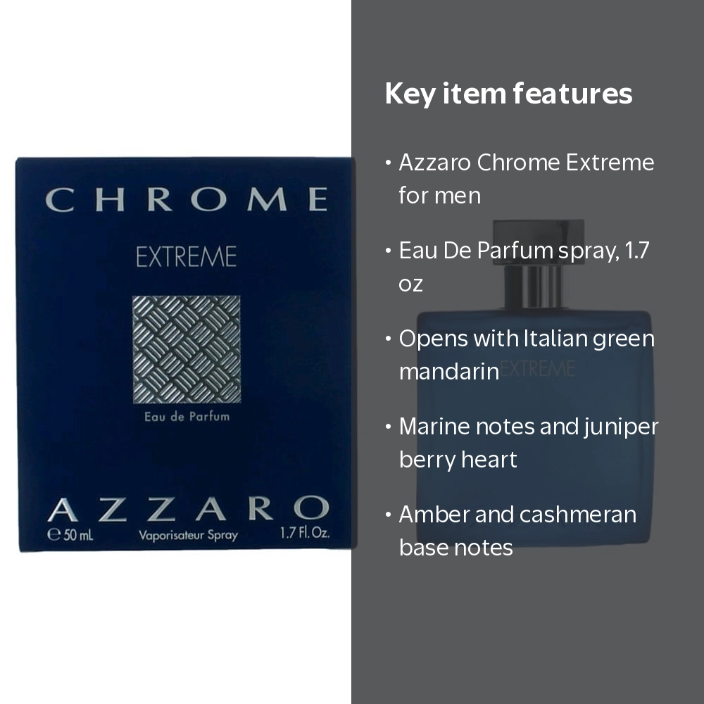 Azzaro, Perfume, Chrome Extreme, 1.7 oz, Men's Eau De Parfum Spray