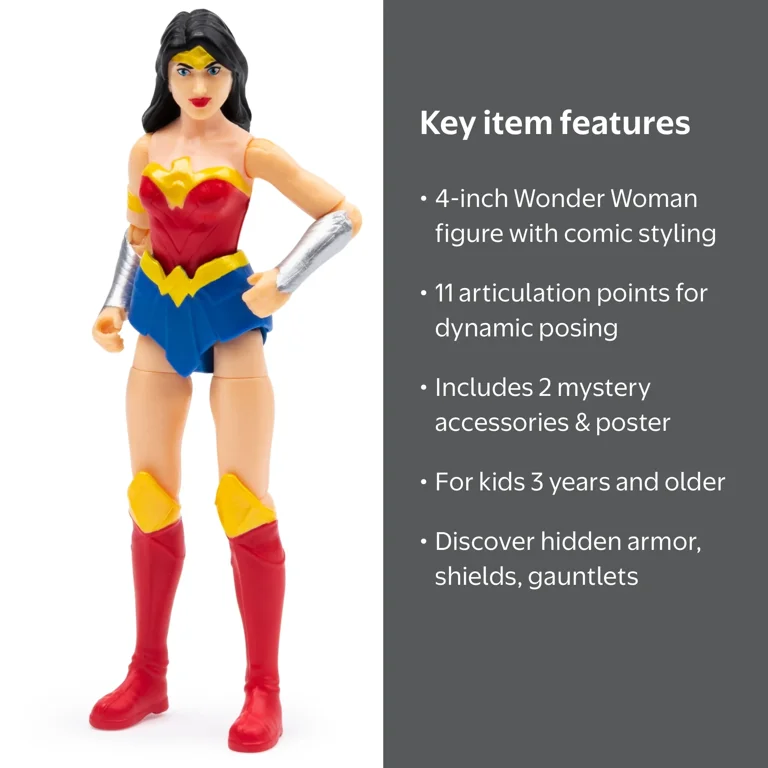 DC Comics, 4-inch Wonder Woman Action Figure with Mystery
