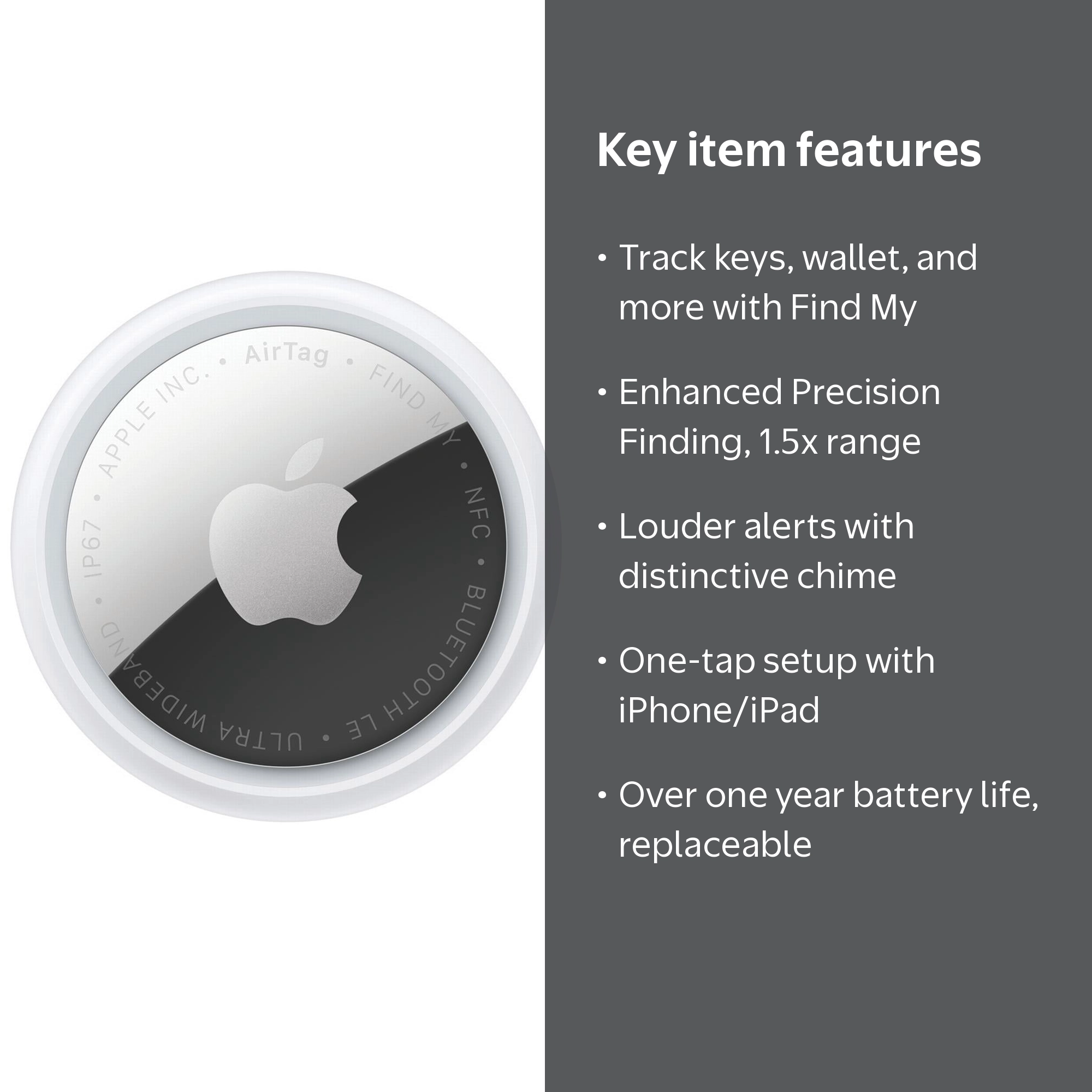Apple, Item Tracker, 2nd Generation, for Keys Wallet & More