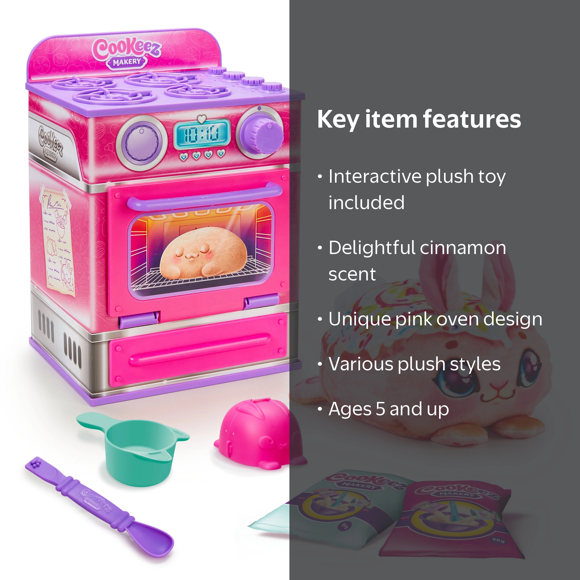 tsrs オクト+マクルセット Cookeez Makery, Cinnamon Treatz Pink Oven, Interactive Plush, Ages