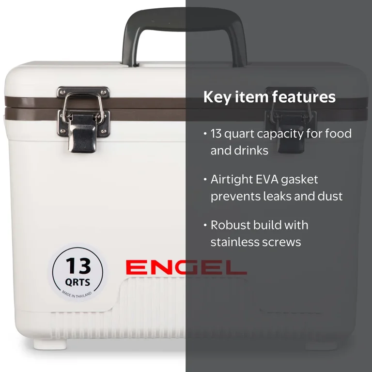 ENGEL 13 Qt Leak-Proof Compact Insulated Drybox Cooler - White