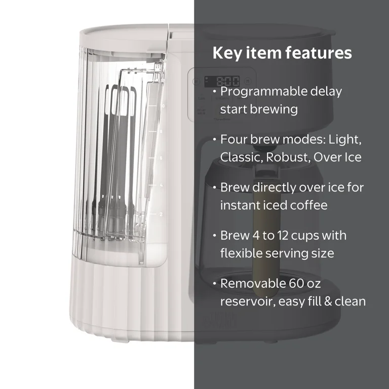 Free Shipping! Thyme & Table Drip Coffee Maker Sand White, 12-Cup