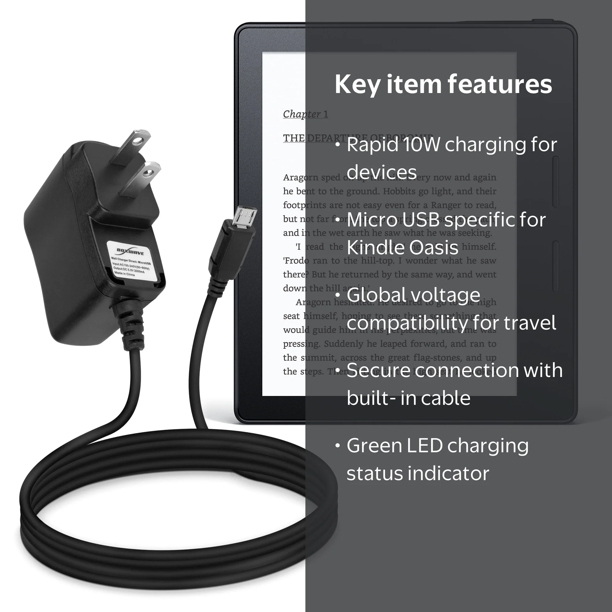 Amazon Kindle Oasis 本体 ＋microUSB充電器 Amazon Kindle Oasis Charger, BoxWave [Wall Charger Direct] Wall