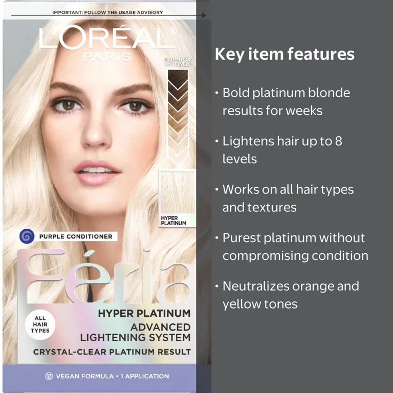 L'Oréal Paris, Lightening System, Hyper Platinum, 1 fl oz, Silver