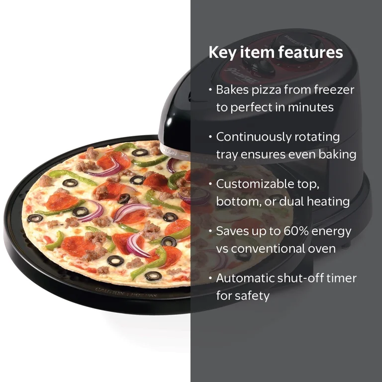 Presto 03430 Pizzazz Plus Rotating Oven - Electric Indoor Pizza