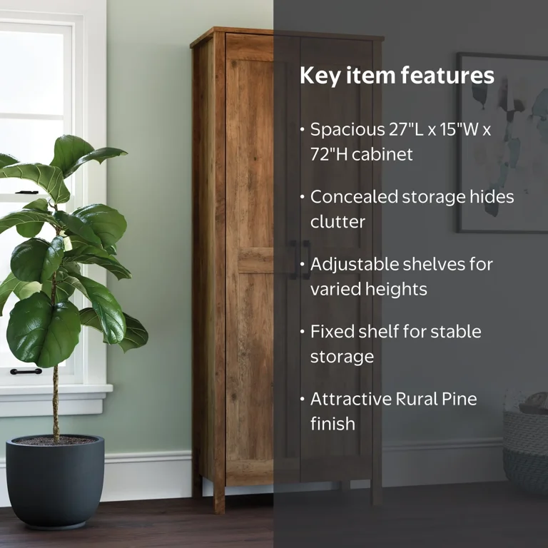 Sauder, Two-Door Storage Cabinet, 427958, Rural Pine finish