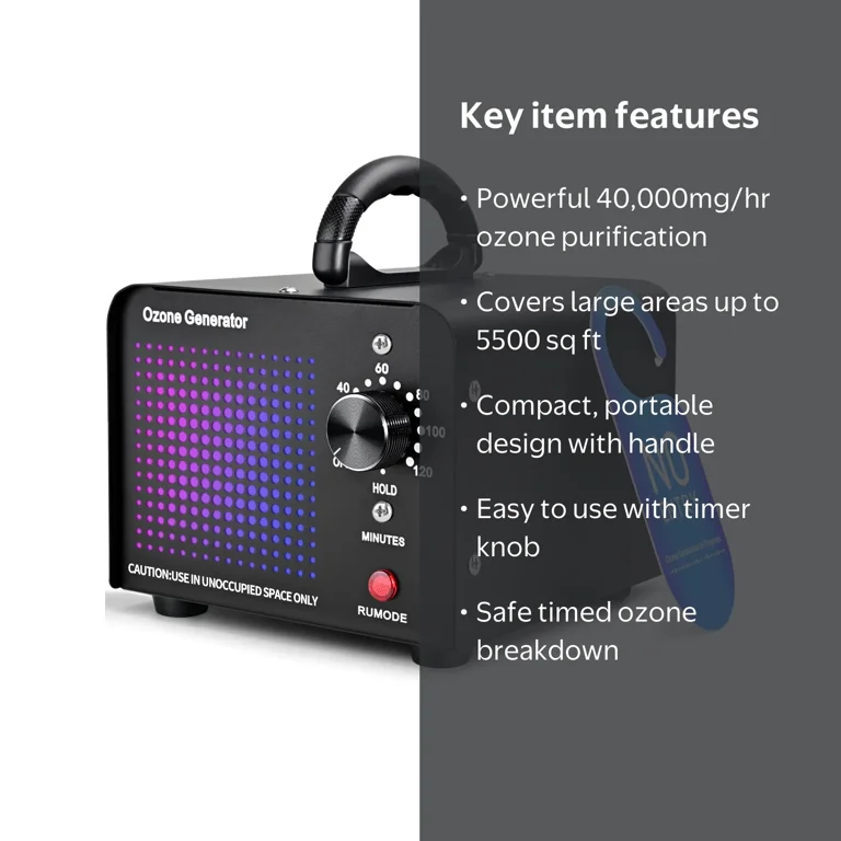 ozone generator for car cigarette smoke Autel 1000: Small O3 After the entire operation process is completed Foukus Ozone Generator: 40000mg/h Ozone