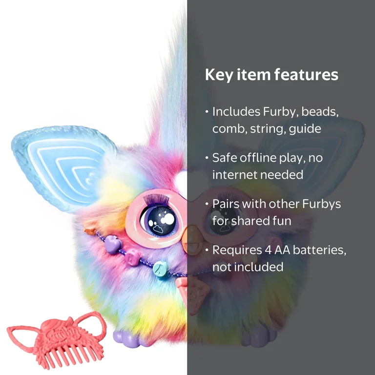Furby, Tie Dye Plush Toy, Voice Activated, Ages 6+, Interactive