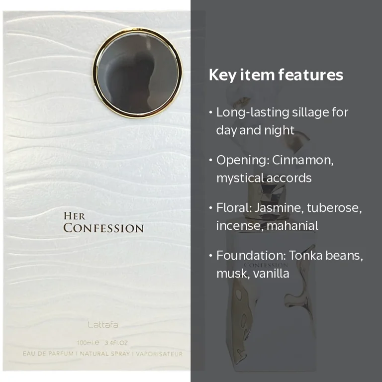 Lattafa, Her Confession Eau De Parfum Spray, 100ML, Multicolor