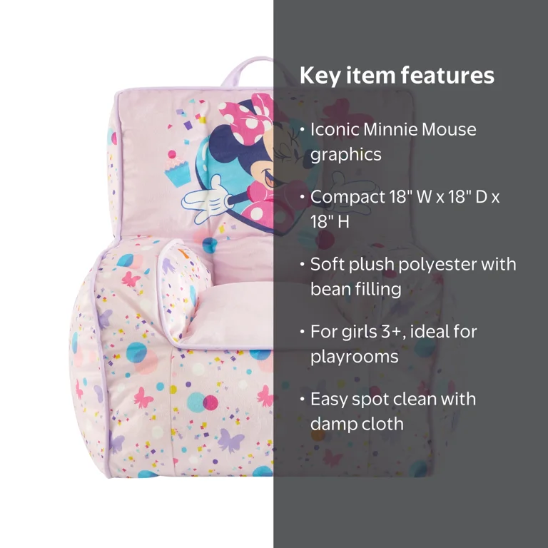 Disney Minnie Mouse Square Beanbag Chair - Walmart.com