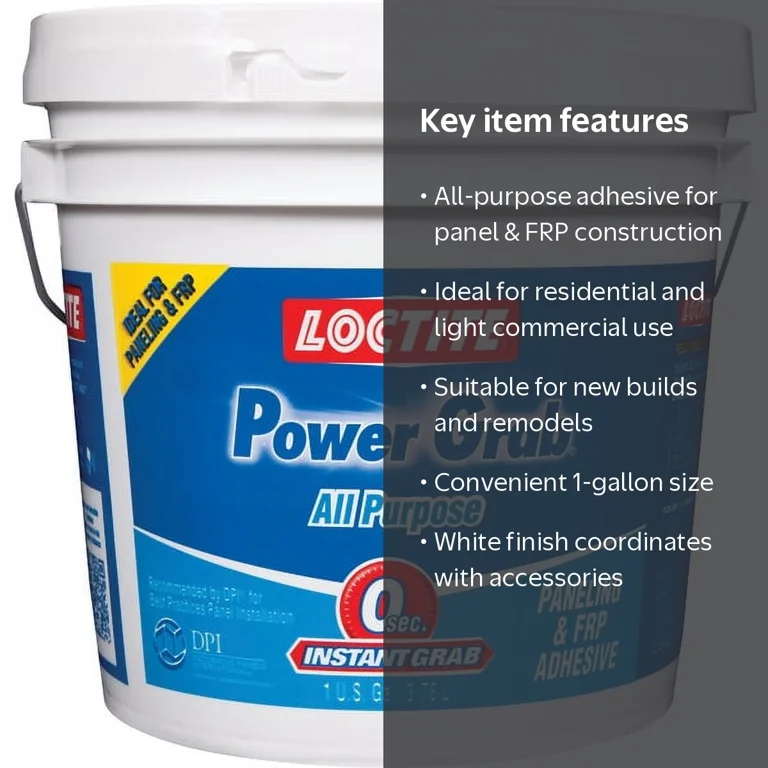 Henkel Power Grab All-Purpose Panel and FRP Adhesive, 1 Gal
