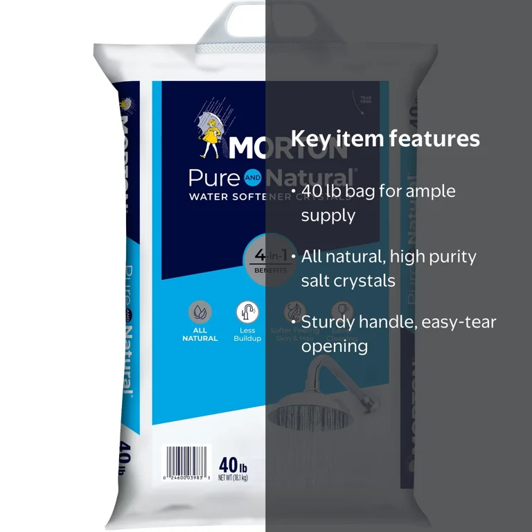 Morton Salt, Pure Water Softener Salt Crystals, 40 lb - Walmart.com