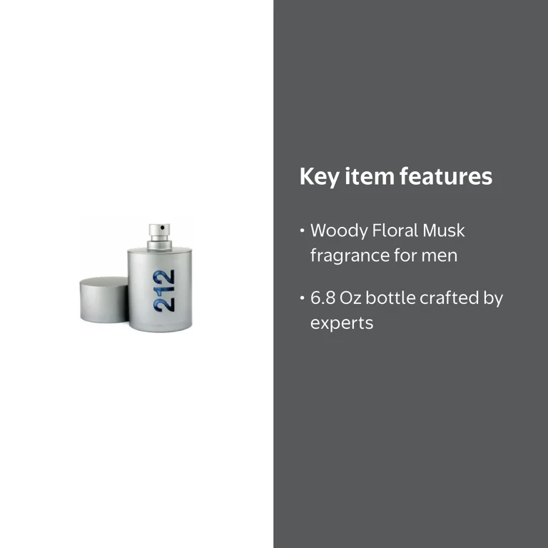 Carolina Herrera, 212 Men NYC Fragrance, 6.8 Oz, Woody Floral Musk