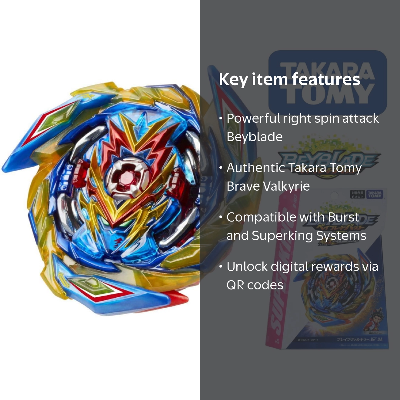 Takara Tomy Beyblade Burst Superking B-163 Brave Valkyrie Evo 2A