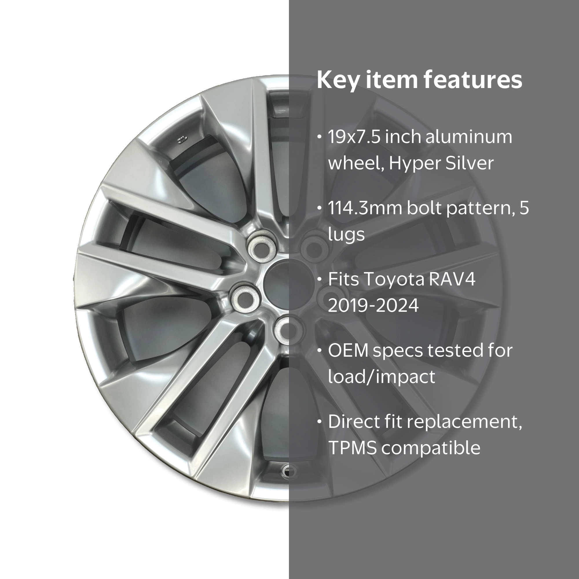 For Toyota RAV4 2019-2024 OEM Design Wheel 19