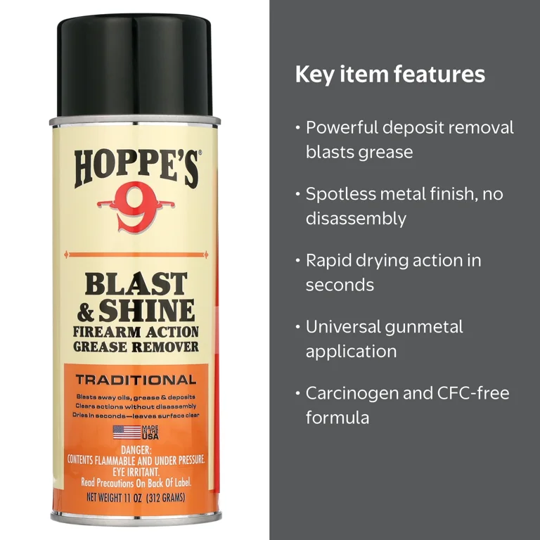 Hoppe's Traditional Blast & Shine Firearm Action Grease Remover 11