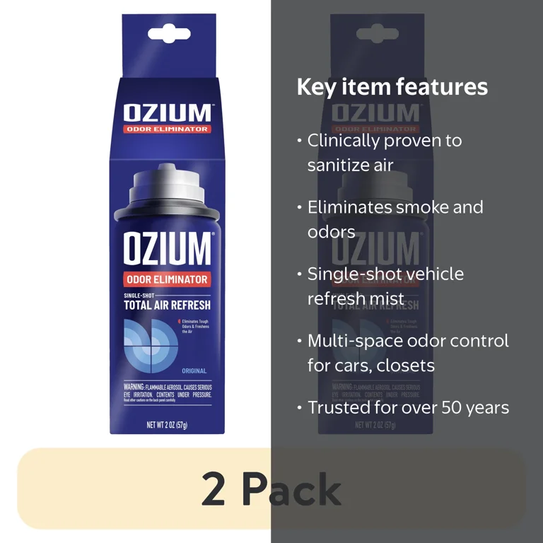 ozium spray for cigarette smoke Air Sanitizer 3.5 oz. Ozium Spray, Carbon Black (4-pack) public health bacteria. For Those That Smoke in