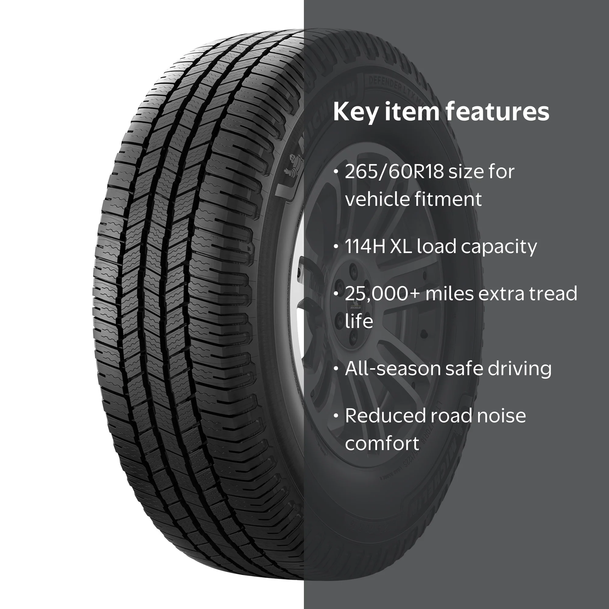 Free Shipping! Michelin Defender LTX MS2 265/60R18 114H XL Tire
