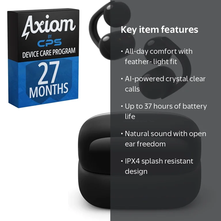 Sony LinkBuds Clip Open-Ear Truly Wireless Earbuds, Black